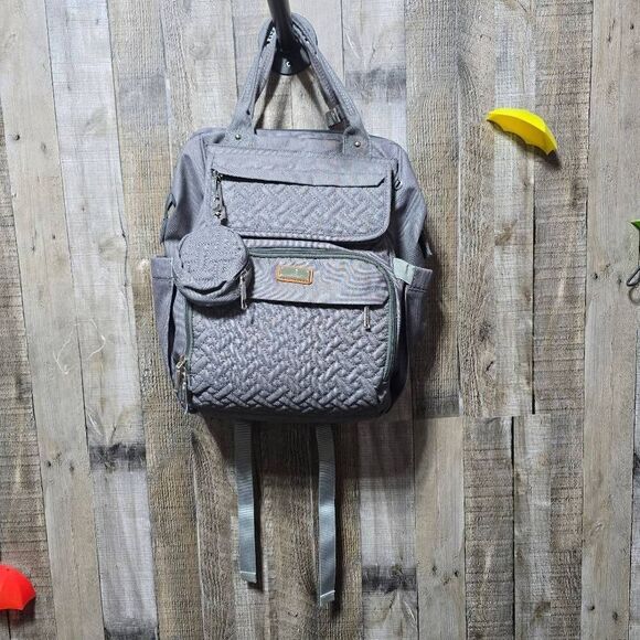 Babbleroo Grey Quilted Large Baby Bag - Picture 1 of 9